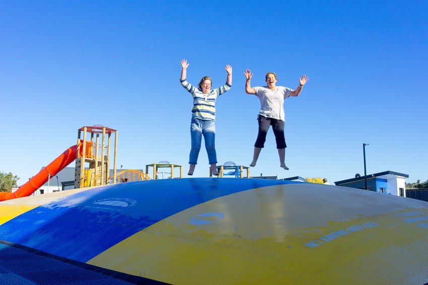 Hokitika's Kiwi Holiday Park and Motels jumping pillow